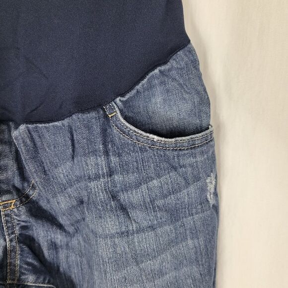 Liz Lange Maternity for Target Blue Denim‎ Full Belly Panel Capris - Picture 4 of 8